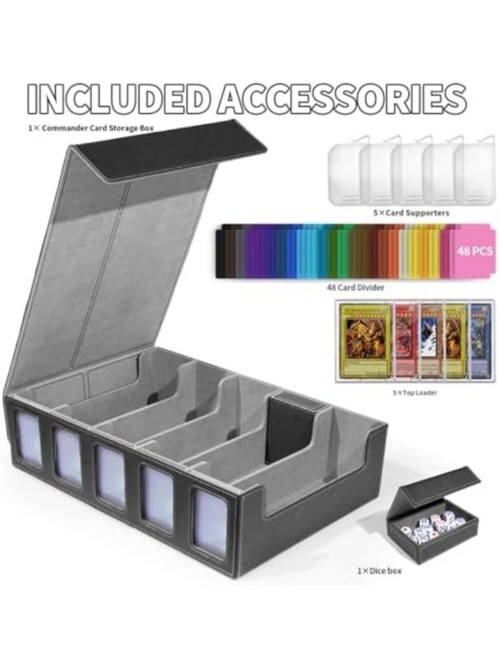 Large Trading Card Storage Box with 5 Rows & Commander Display for 3900+ Cards - Picture 5 of 7
